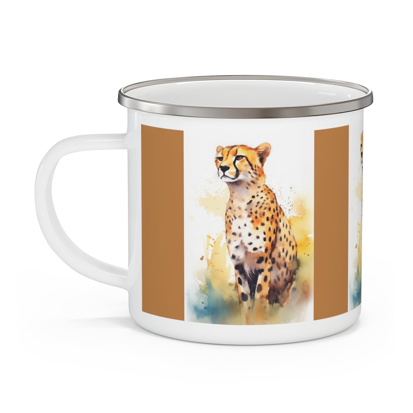 Cheetah Enamel Camping Mug