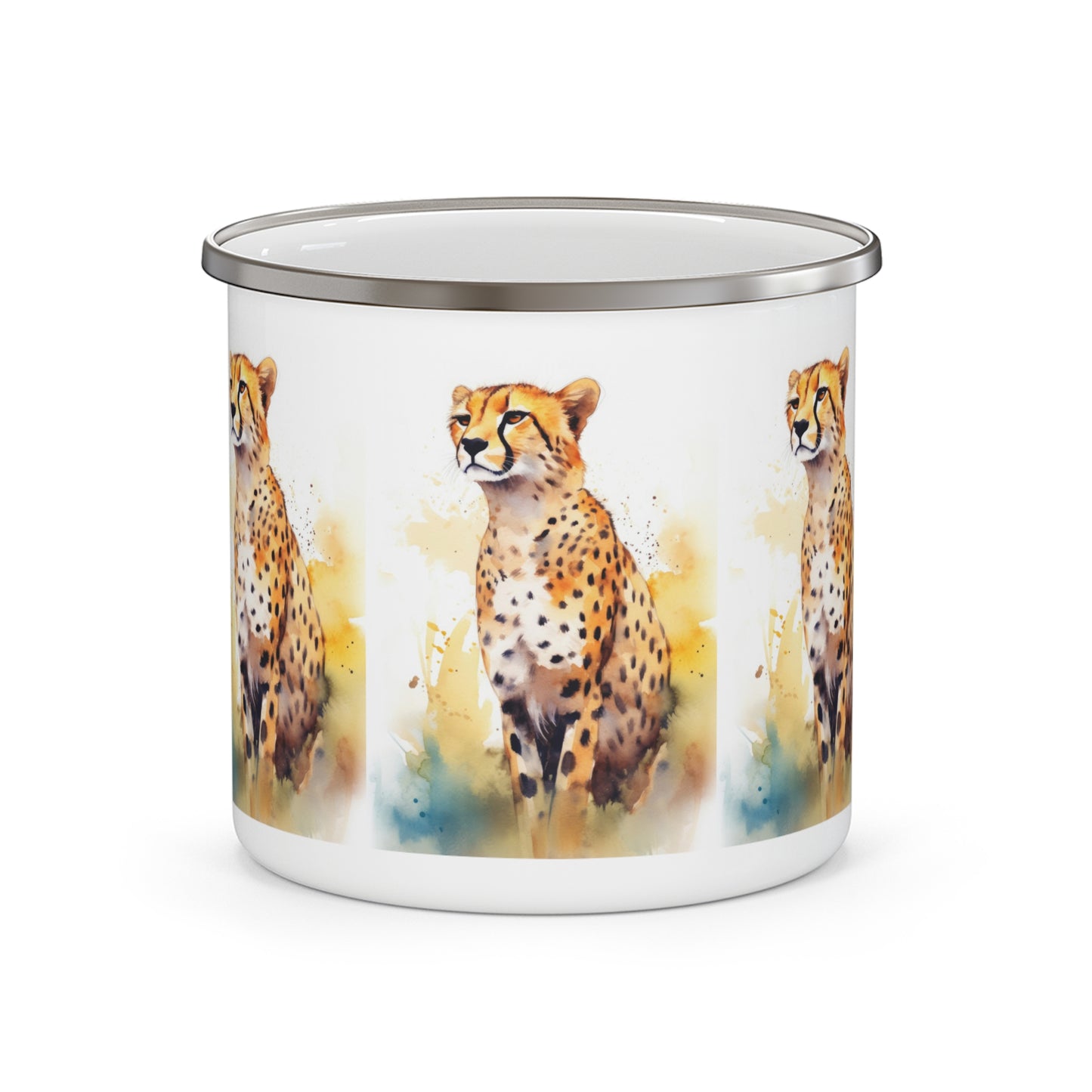 Cheetah Enamel Camping Mug