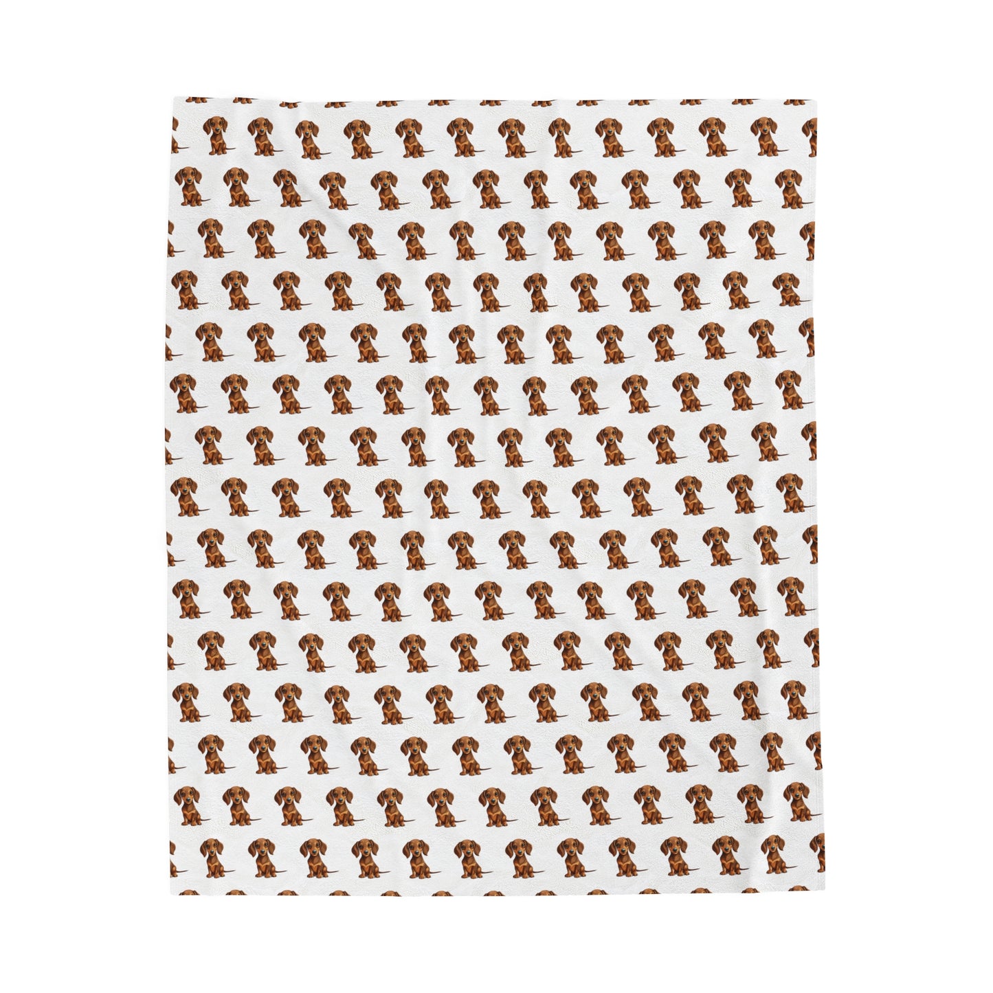 Dachshund Velveteen Plush Blanket (White)