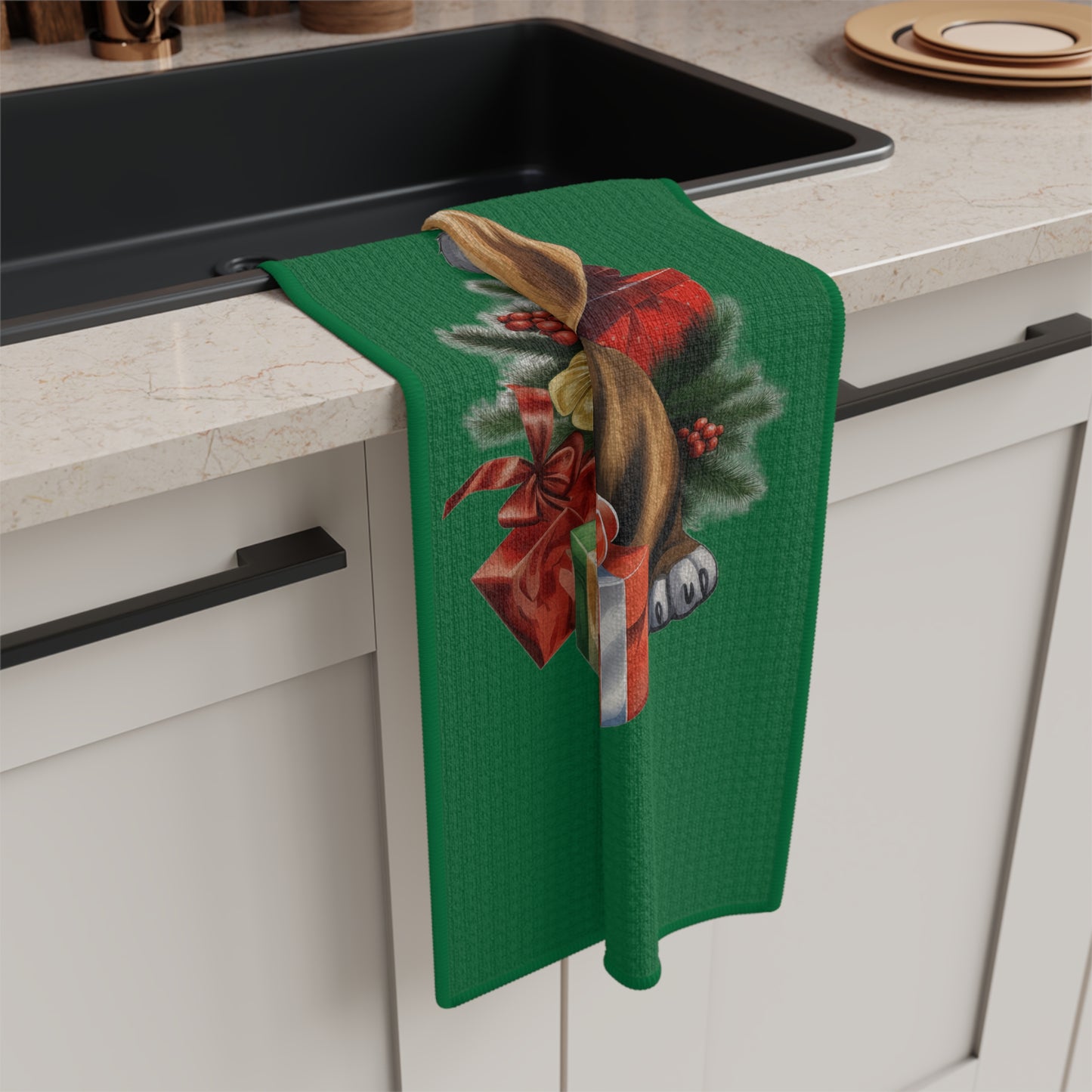 Beagle Christmas Soft Tea Towel