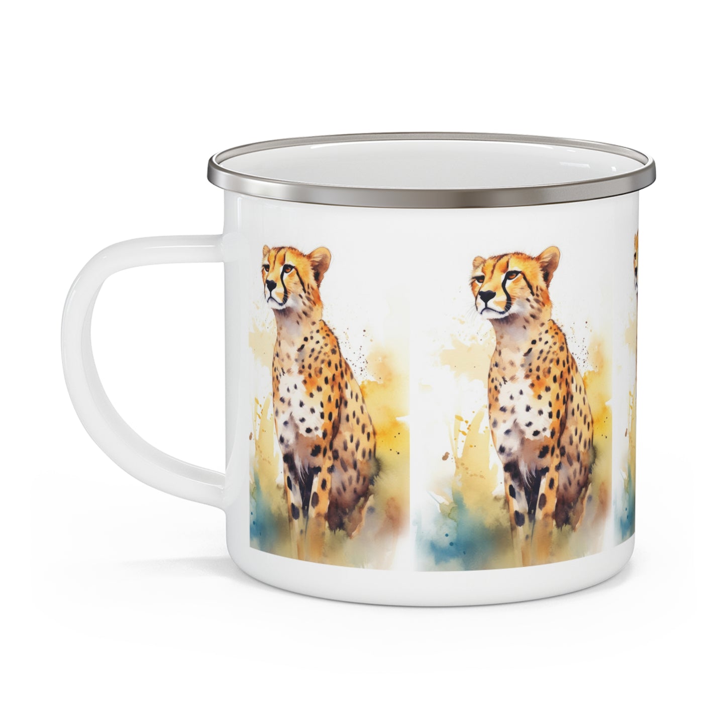 Cheetah Enamel Camping Mug