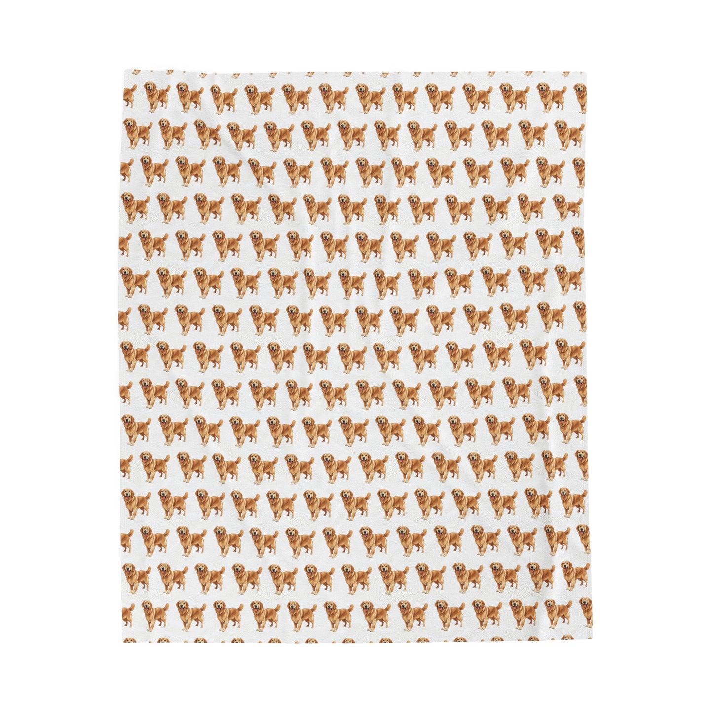 Golden Retriever Velveteen Plush Blanket (White)