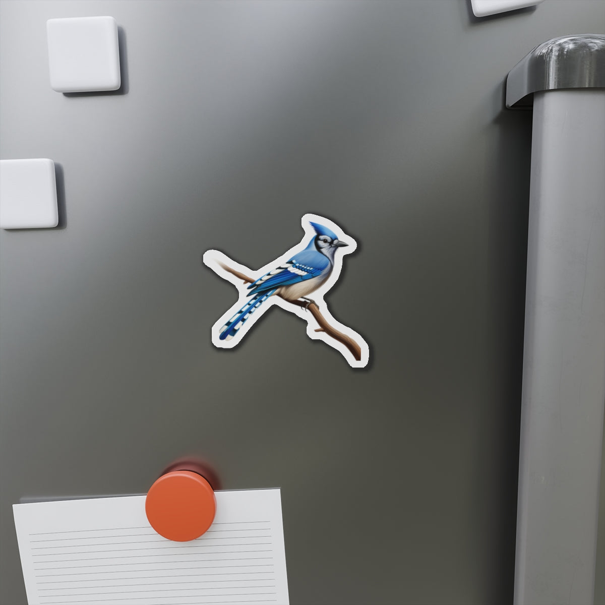 Blue Jay Magnet | Die Cut Bird Fridge Magnet | Bird Kitchen Decor | Bird Lover Magnet