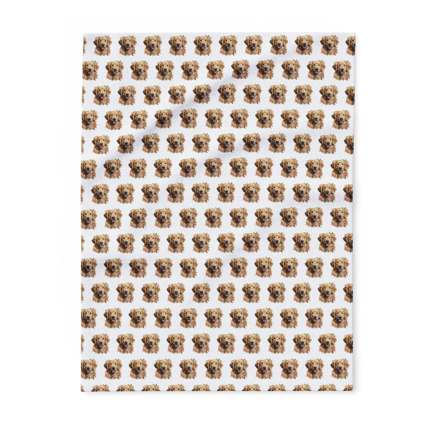 Golden Retriever Blanket - Arctic Fleece Floral Dog Throw - Gift for Dog Mom - Pet Decor