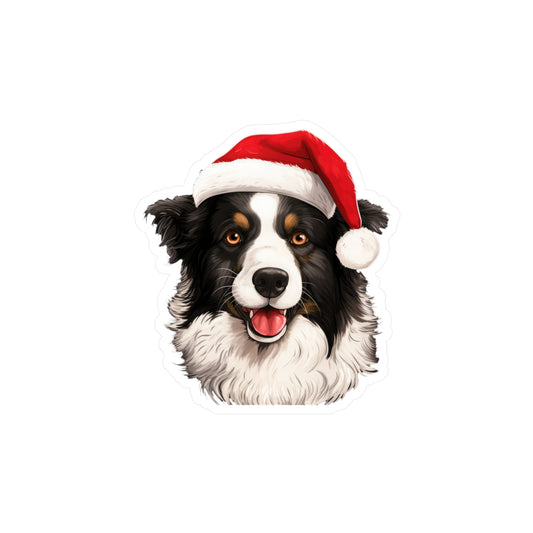Border Collie Christmas Sticker - Kiss-Cut Vinyl Dog Decals