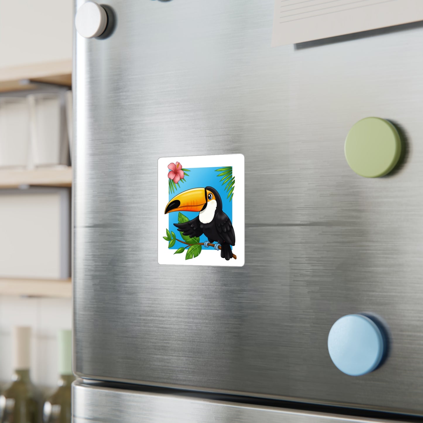 Toucan Sticker, Tropical Decal, Bird Vinyl Sticker, Nature Laptop Decal, Car Decal, Water Bottle Sticker