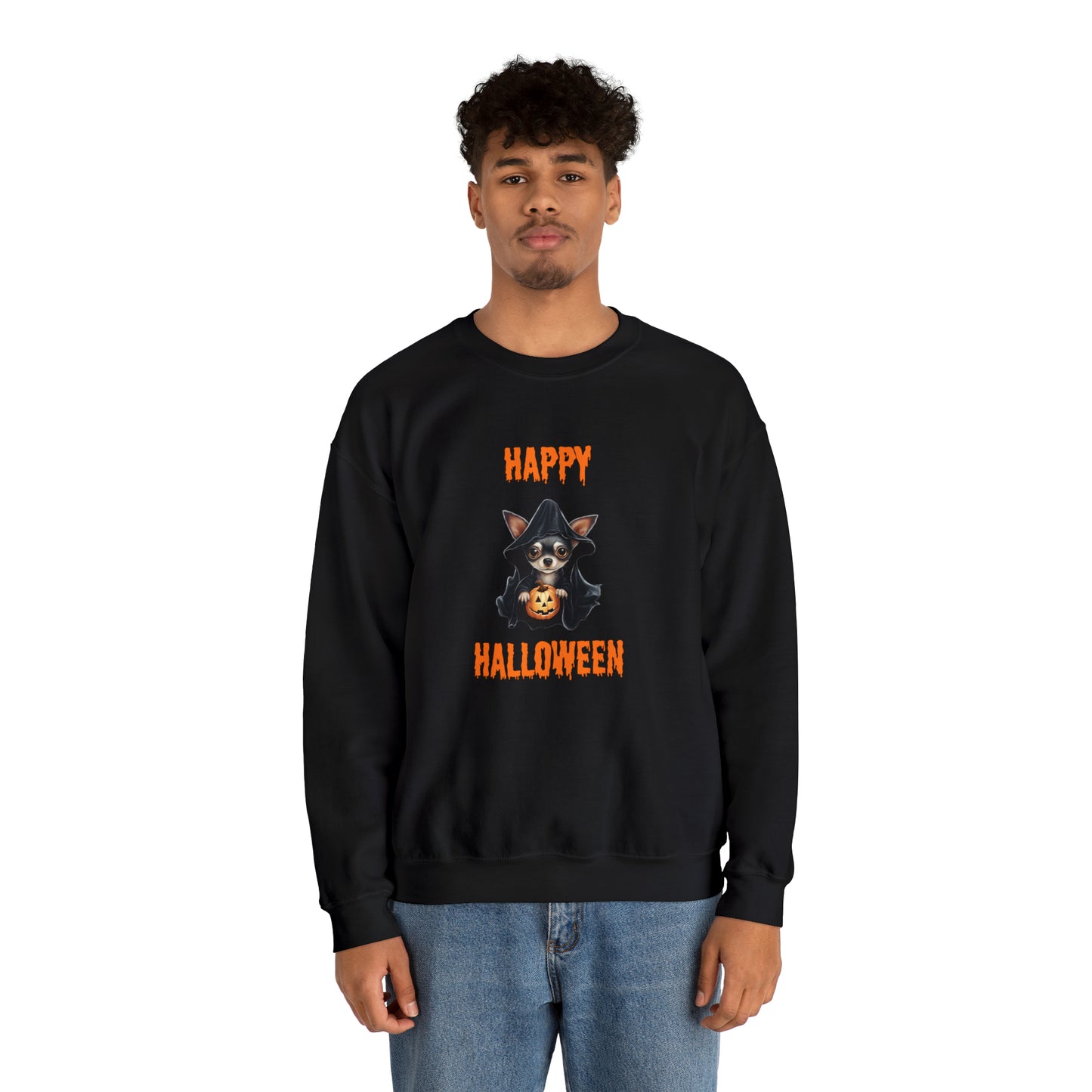 Chihuahua Happy Halloween Sweatshirt - Unisex Heavy Blend™ Crewneck Sweatshirt