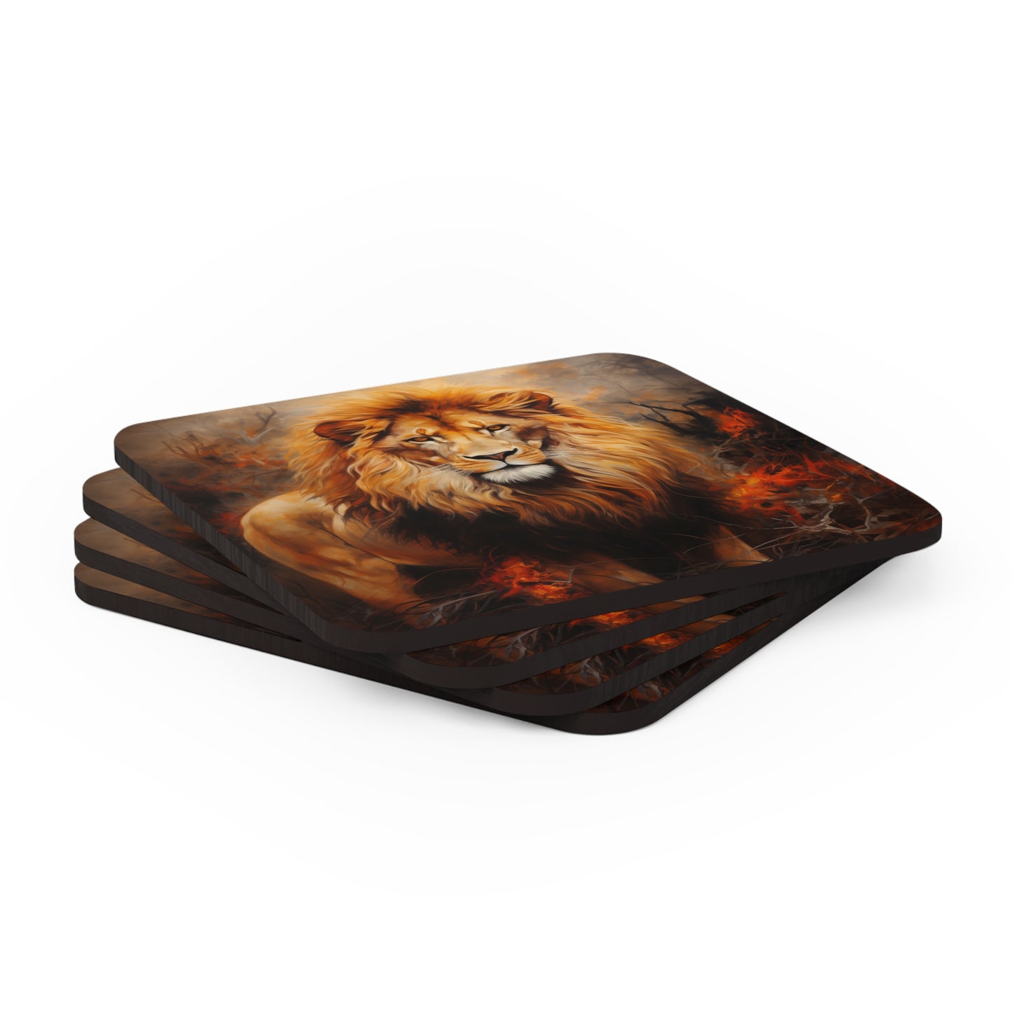 Lion Coaster Set - Corkwood