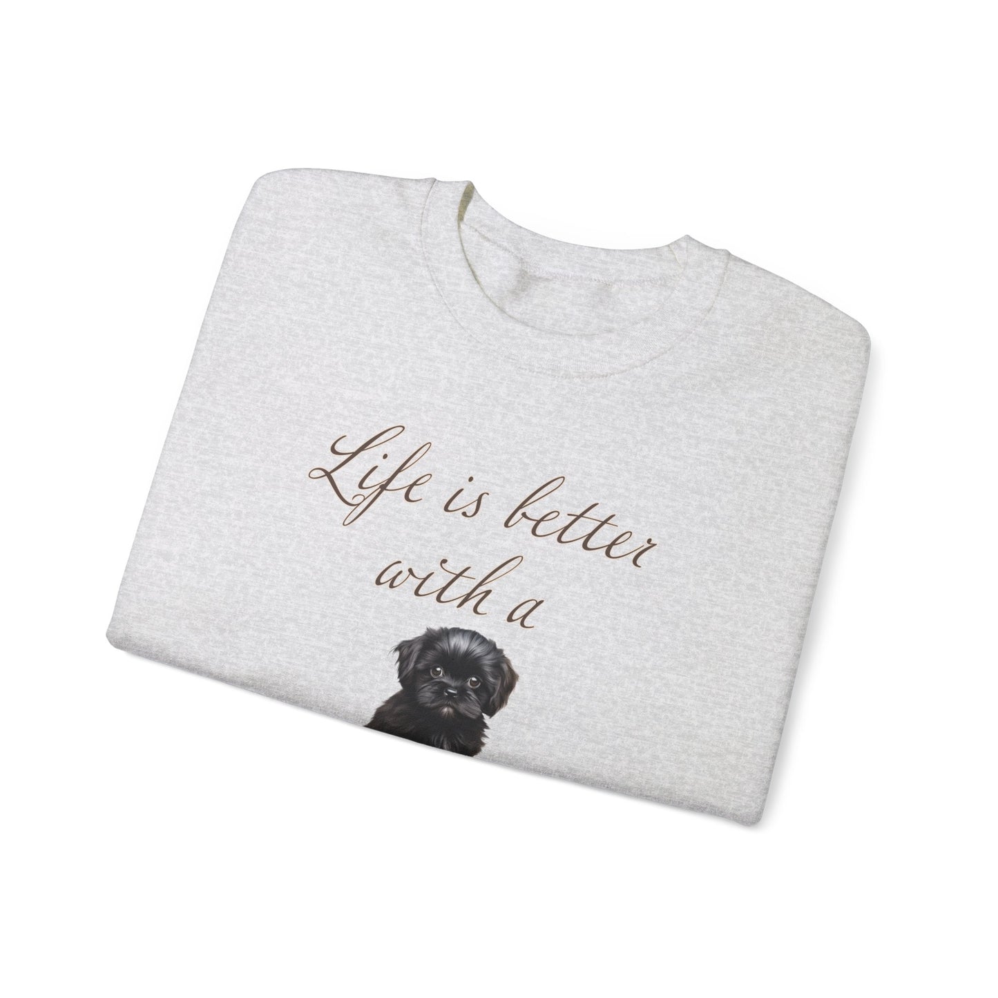 Life is Better with a Shih Tzu Unisex Heavy Blend™ Crewneck Sweatshirt