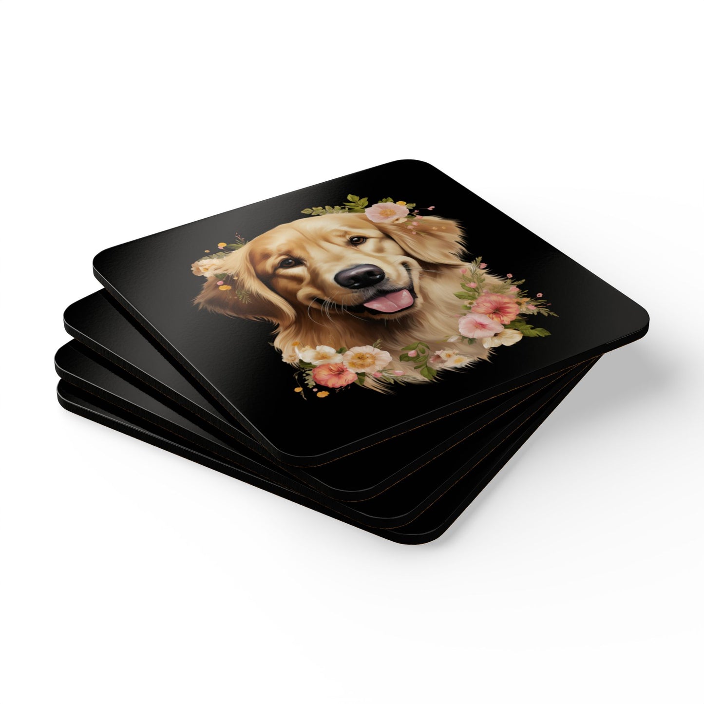 Golden Retriever Coaster Set - Corkwood