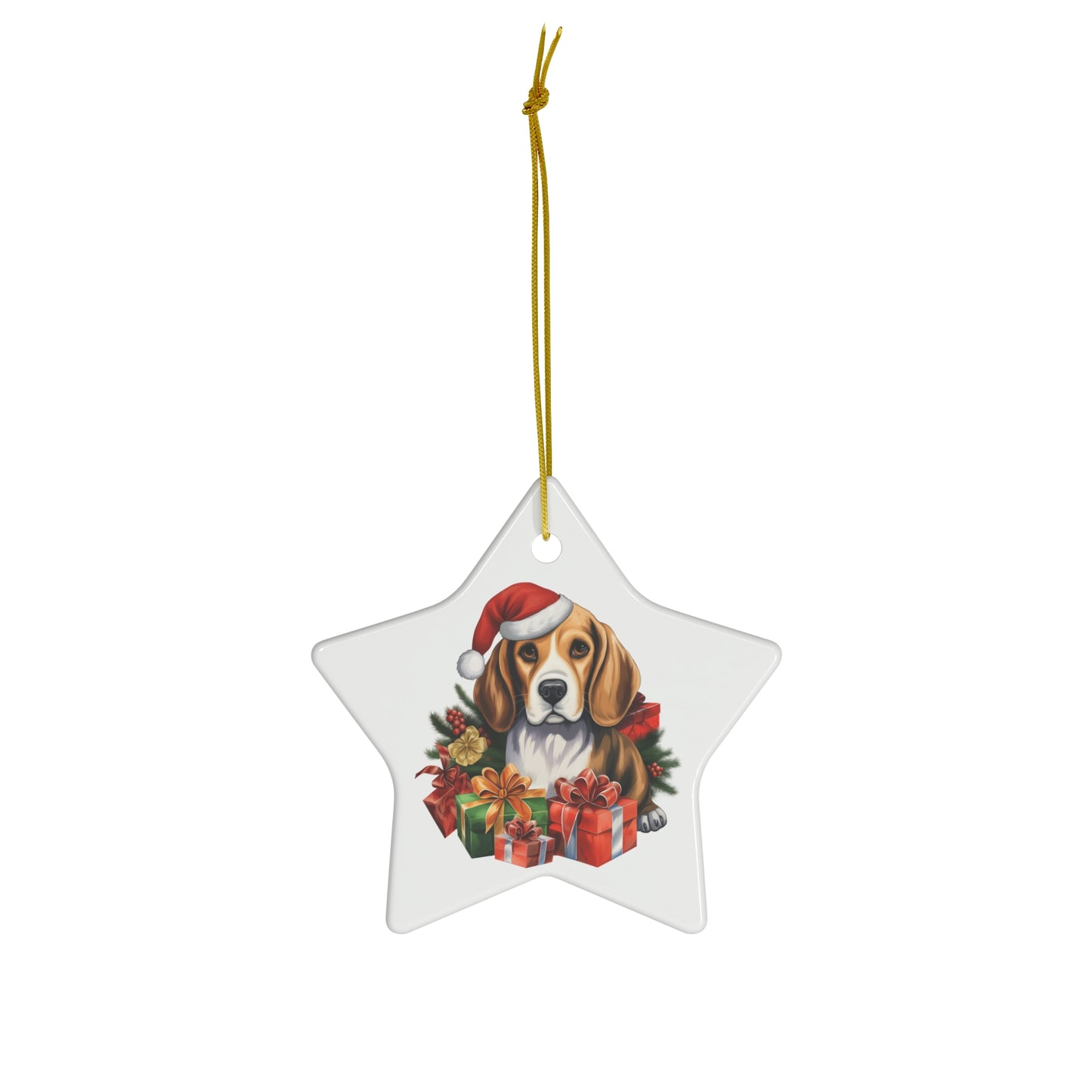 Beagle Christmas Ornament - Ceramic
