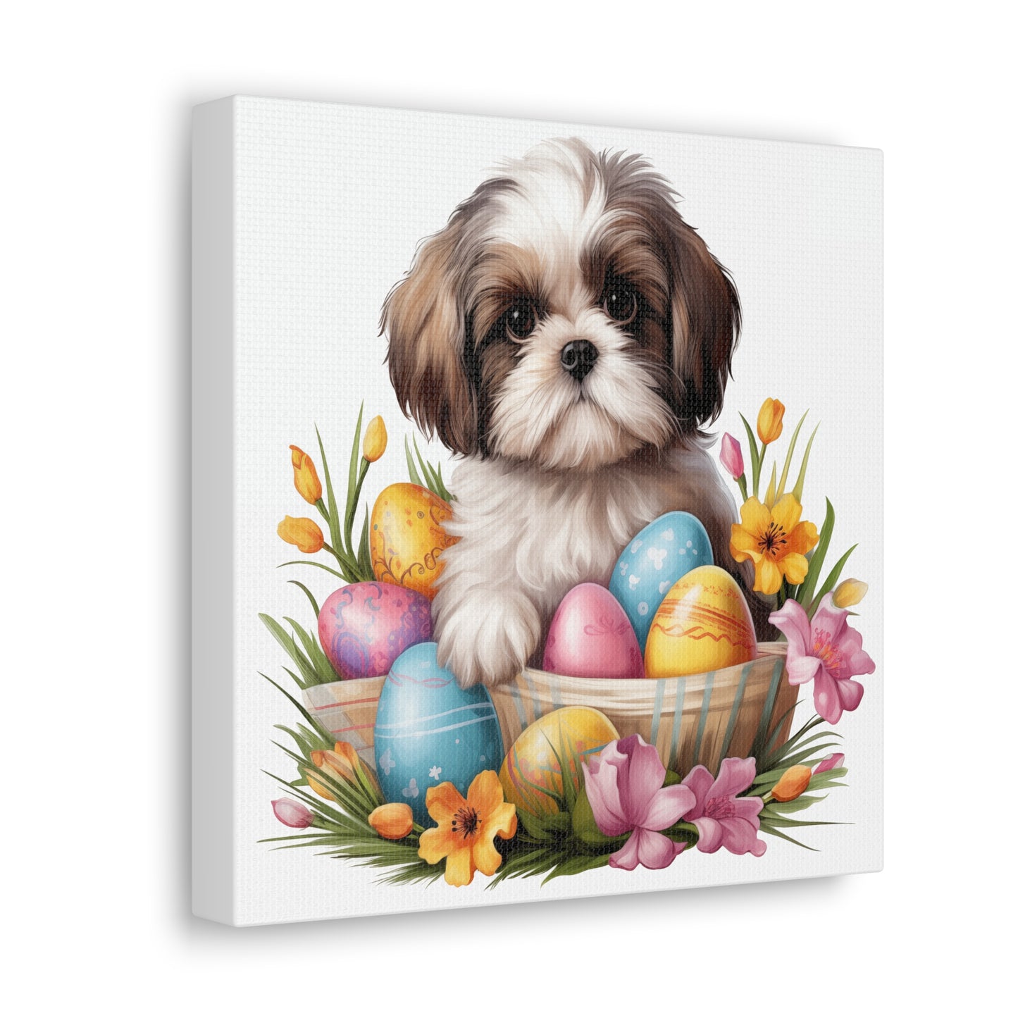 Shih Tzu Easter Wall Art - Spring Print - Canvas Gallery Wraps