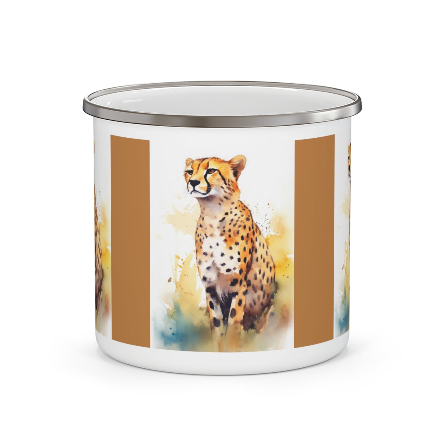 Cheetah Enamel Camping Mug