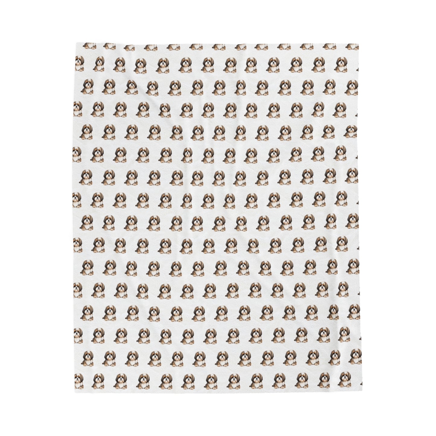 Shih Tzu Velveteen Plush Blanket - White Background