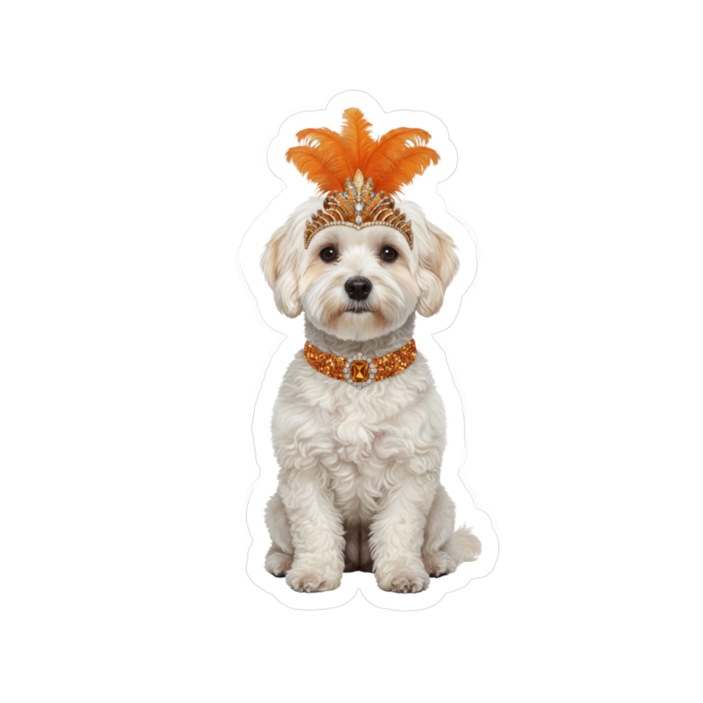Showgirl Maltipoo decal - Shih Tzu Sticker  - Dog Sticker - Pet Decal - Outdoor - Indoor - Animal Showgirl Collection Orange Edition
