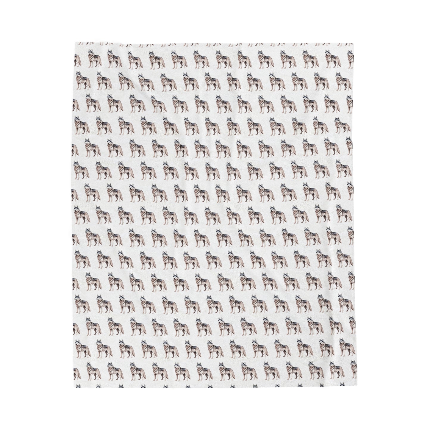 Husky Velveteen Plush Blanket (White)