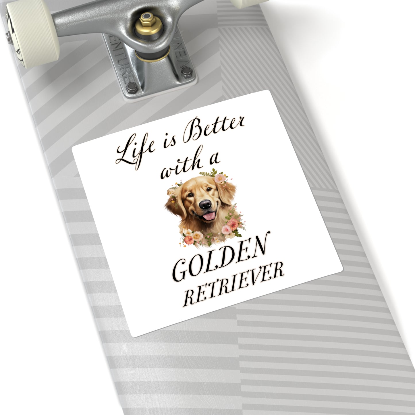Life is Better with a Golden Retriever Square Stickers