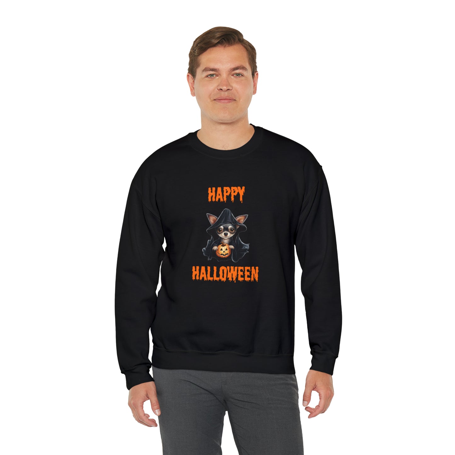 Chihuahua Happy Halloween Sweatshirt - Unisex Heavy Blend™ Crewneck Sweatshirt