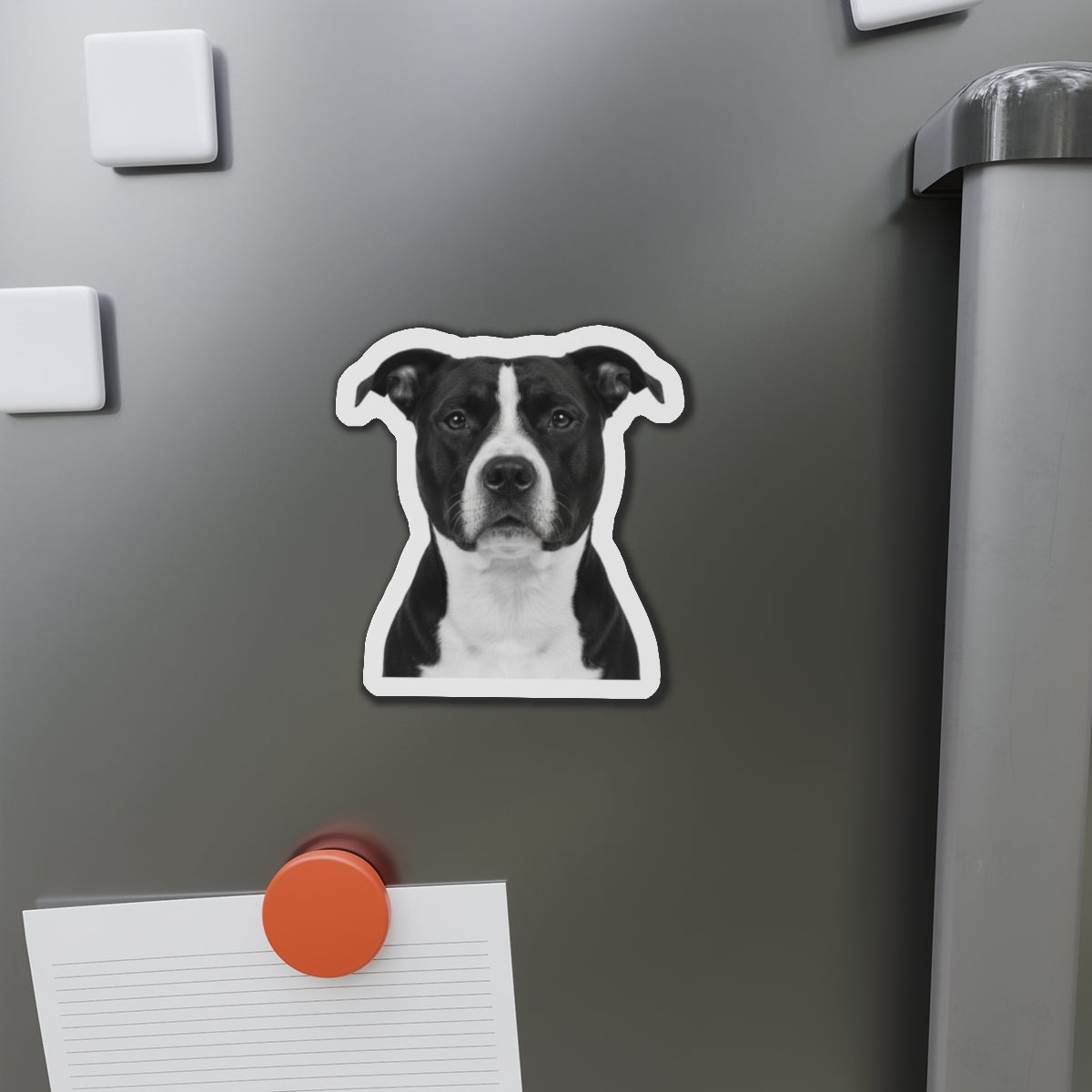 Pit Bull Die-Cut Magnet, Pet Lover Fridge Magnet, Animal Car Magnet, Cute Dog Kitchen Decor, Bull Terrier Gift