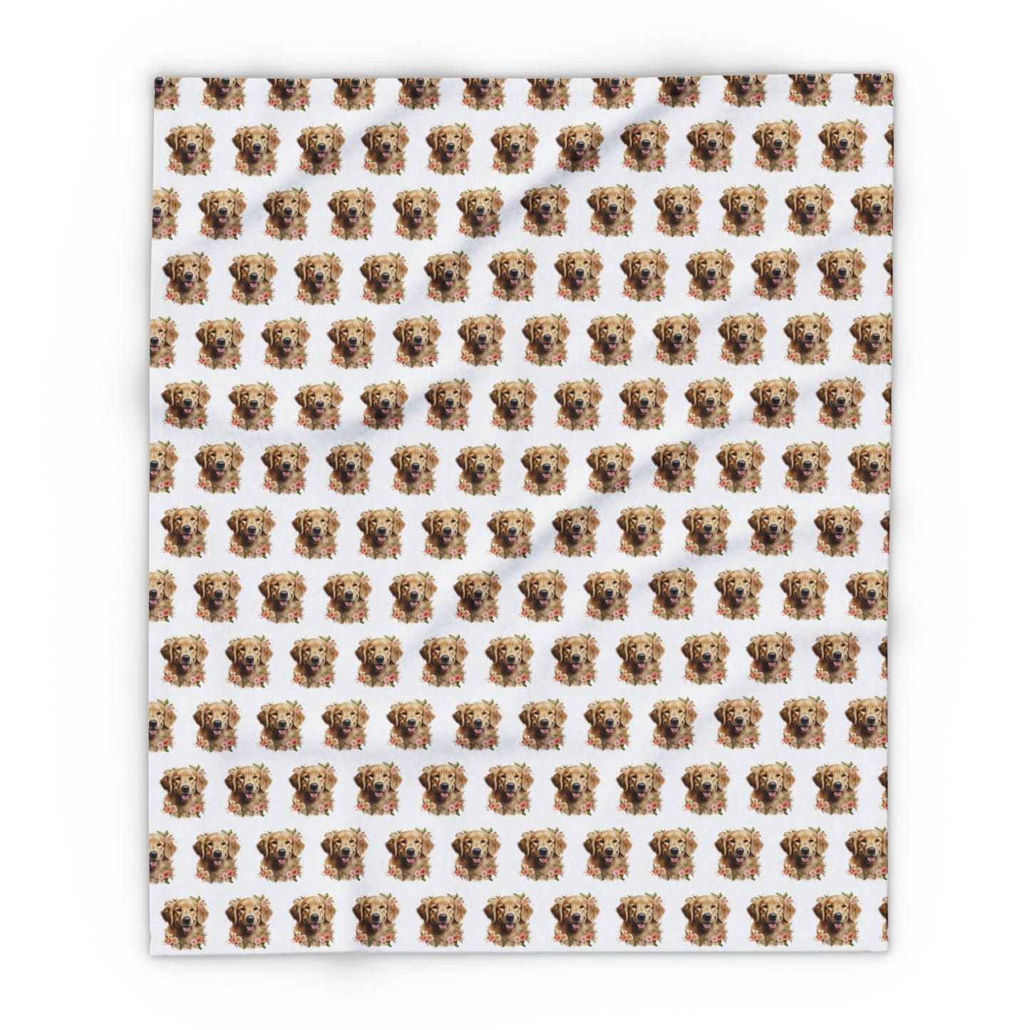 Golden Retriever Blanket - Arctic Fleece Floral Dog Throw - Gift for Dog Mom - Pet Decor