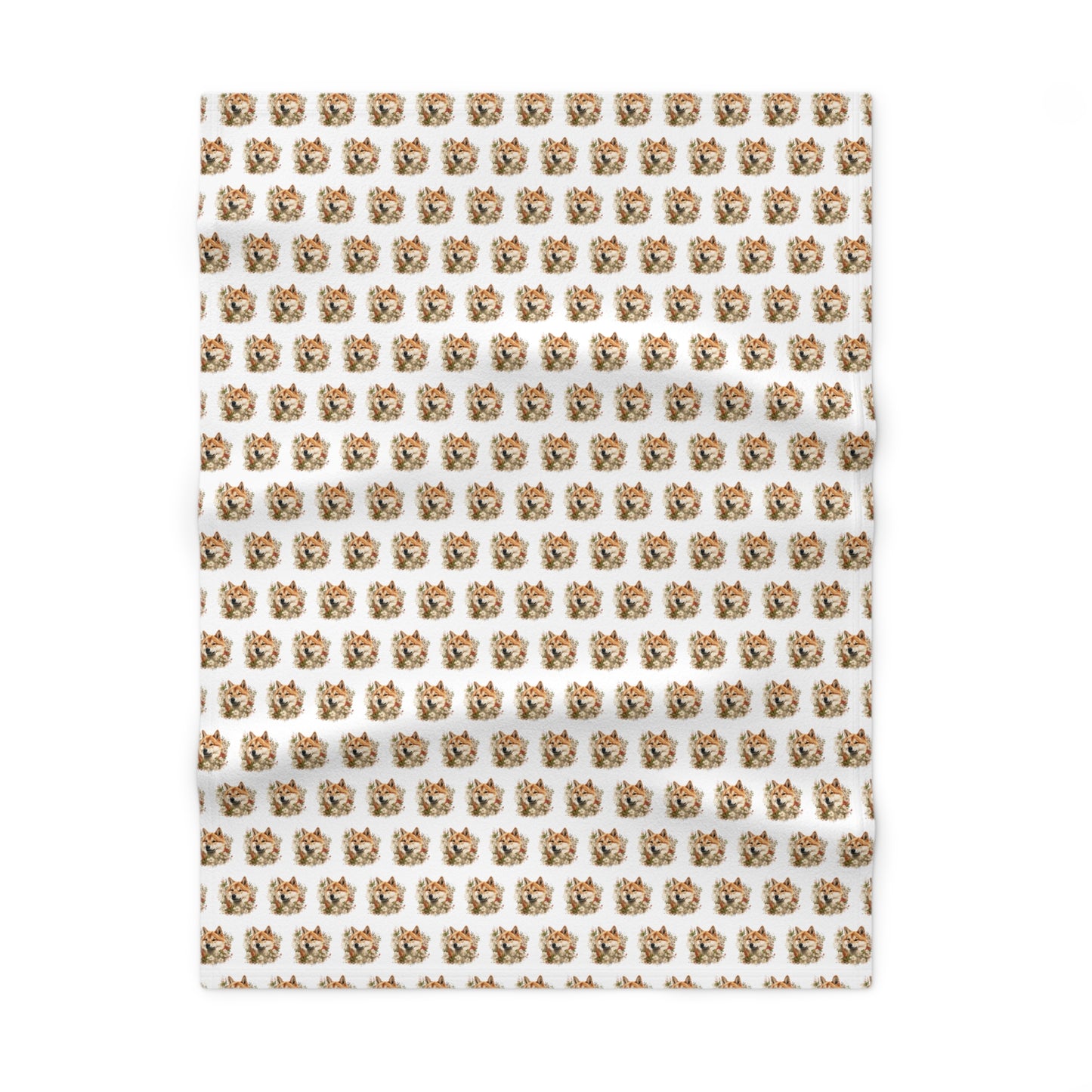 Floral Akita Soft Fleece Baby Blanket