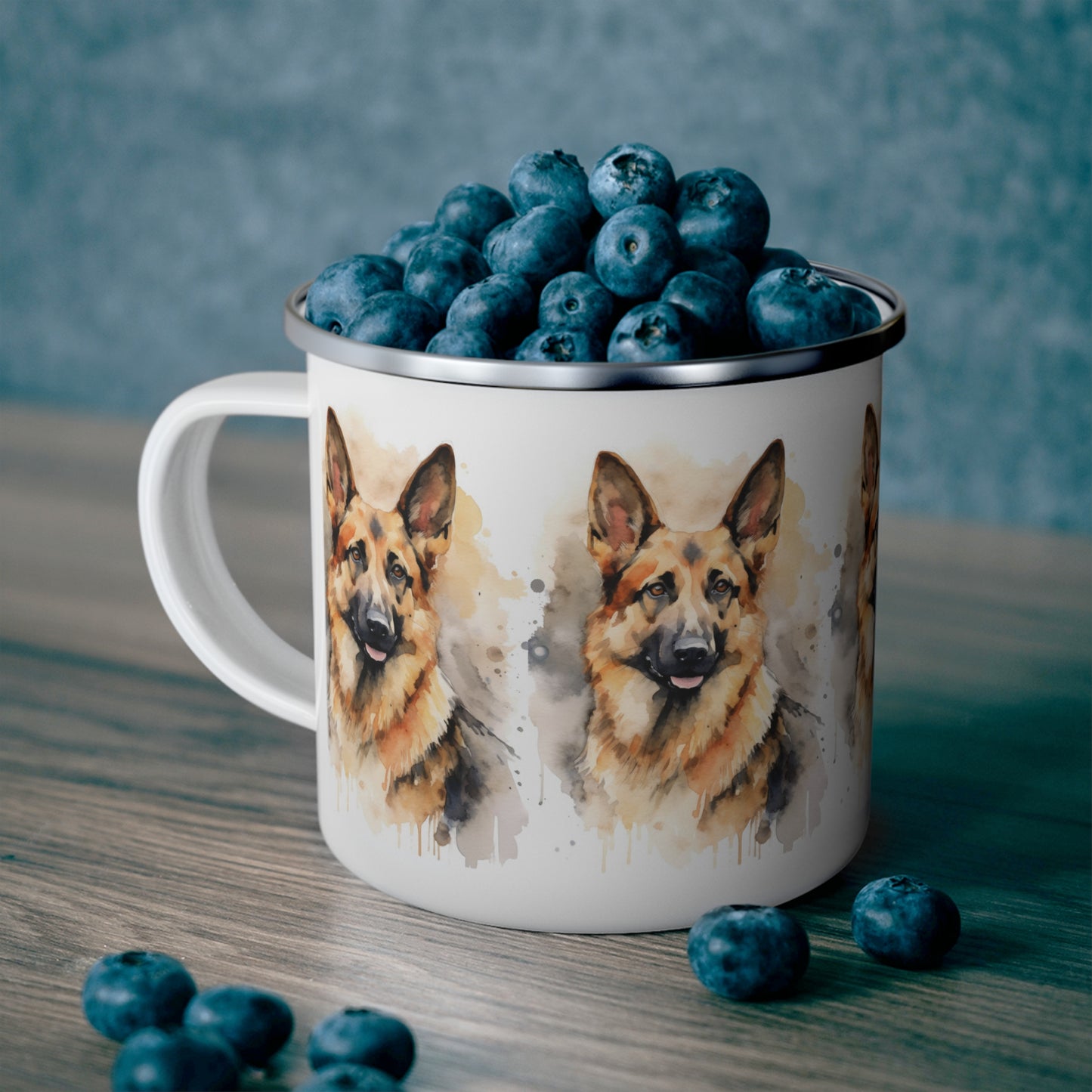 German Shepherd Enamel Camping Mug
