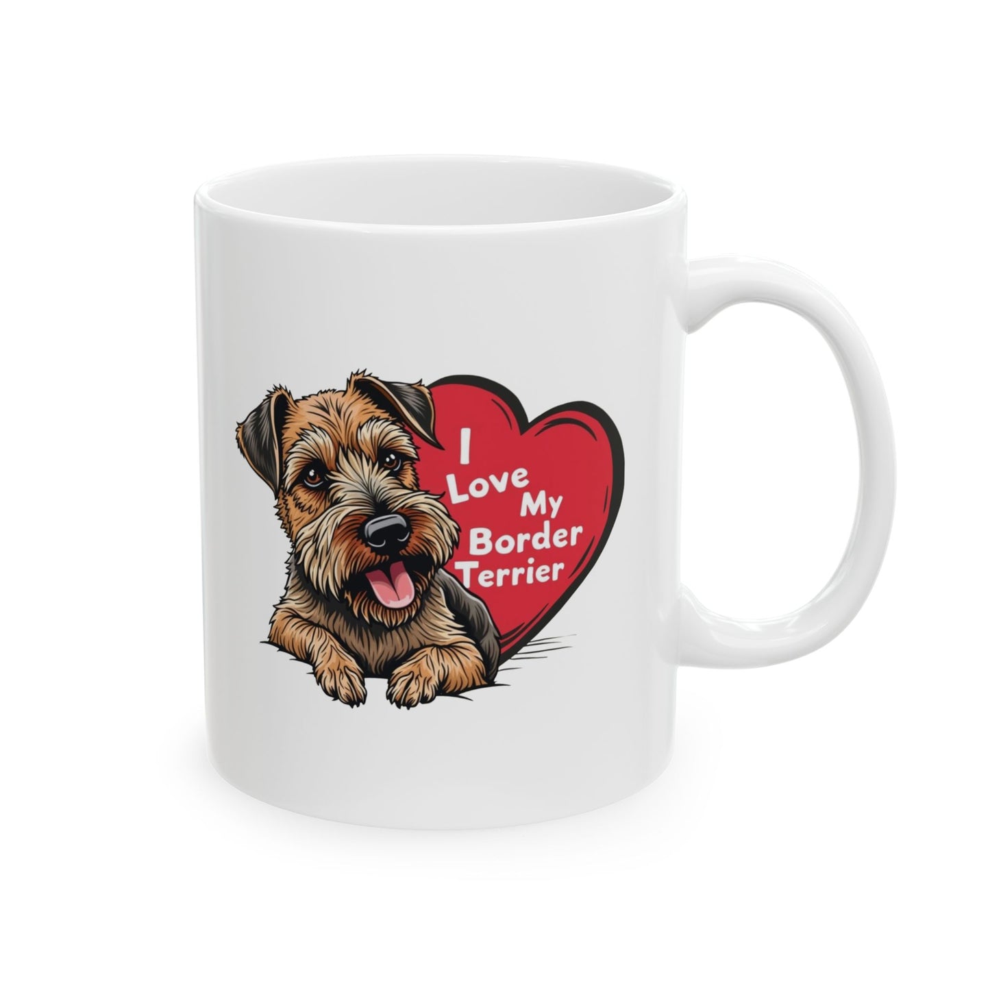 Border Terrier Ceramic Mug, Dog Lover Coffee Cup Gift, Pet Tea Mug, I Love My Border Terrier, Terrier Mom Dad