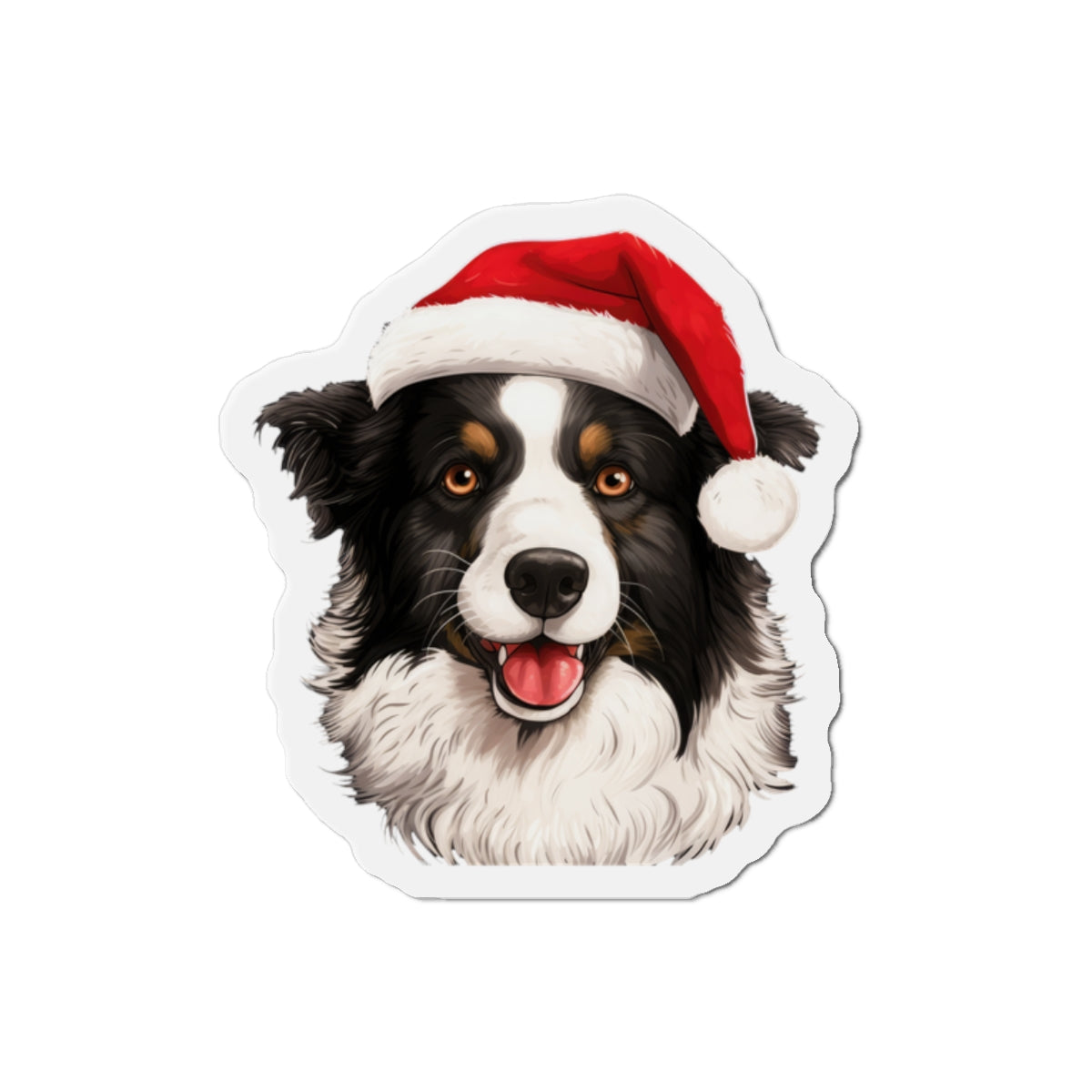 Christmas Collie Magnet - Die Cut