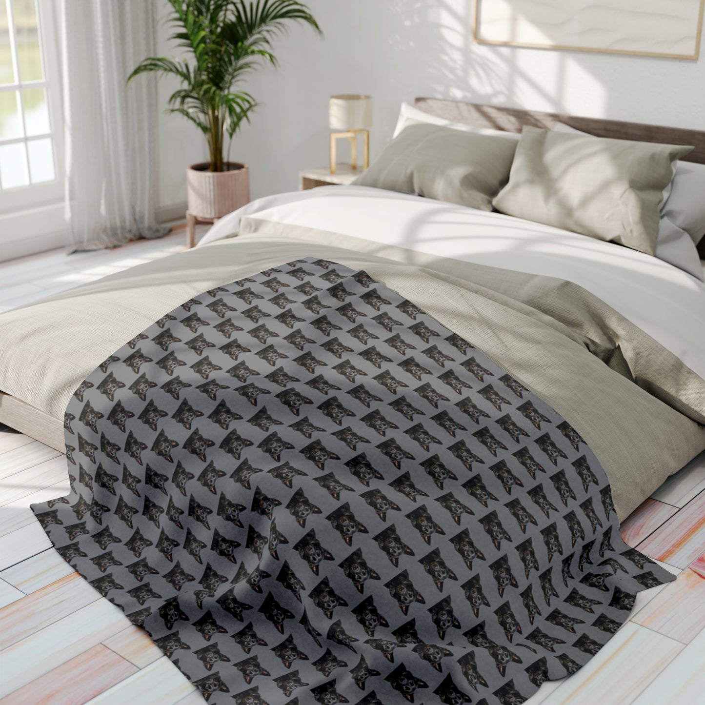 Black German Shepherd Arctic Fleece Blanket