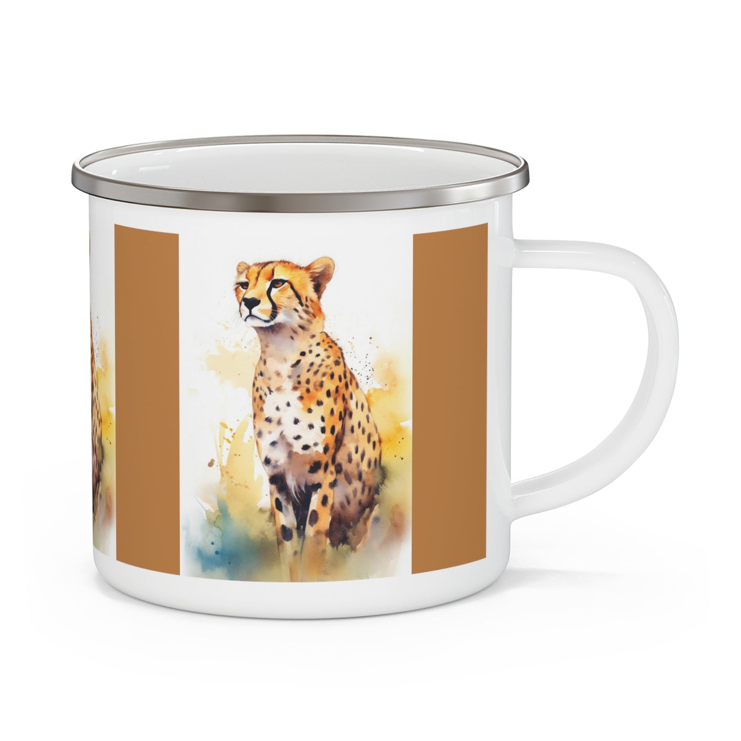 Cheetah Enamel Camping Mug