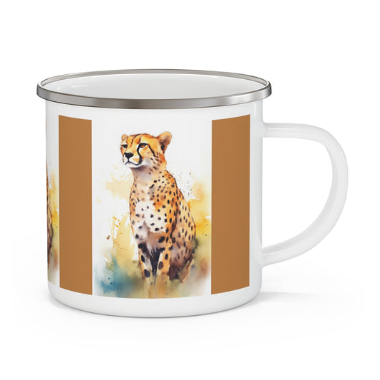 Cheetah Enamel Camping Mug