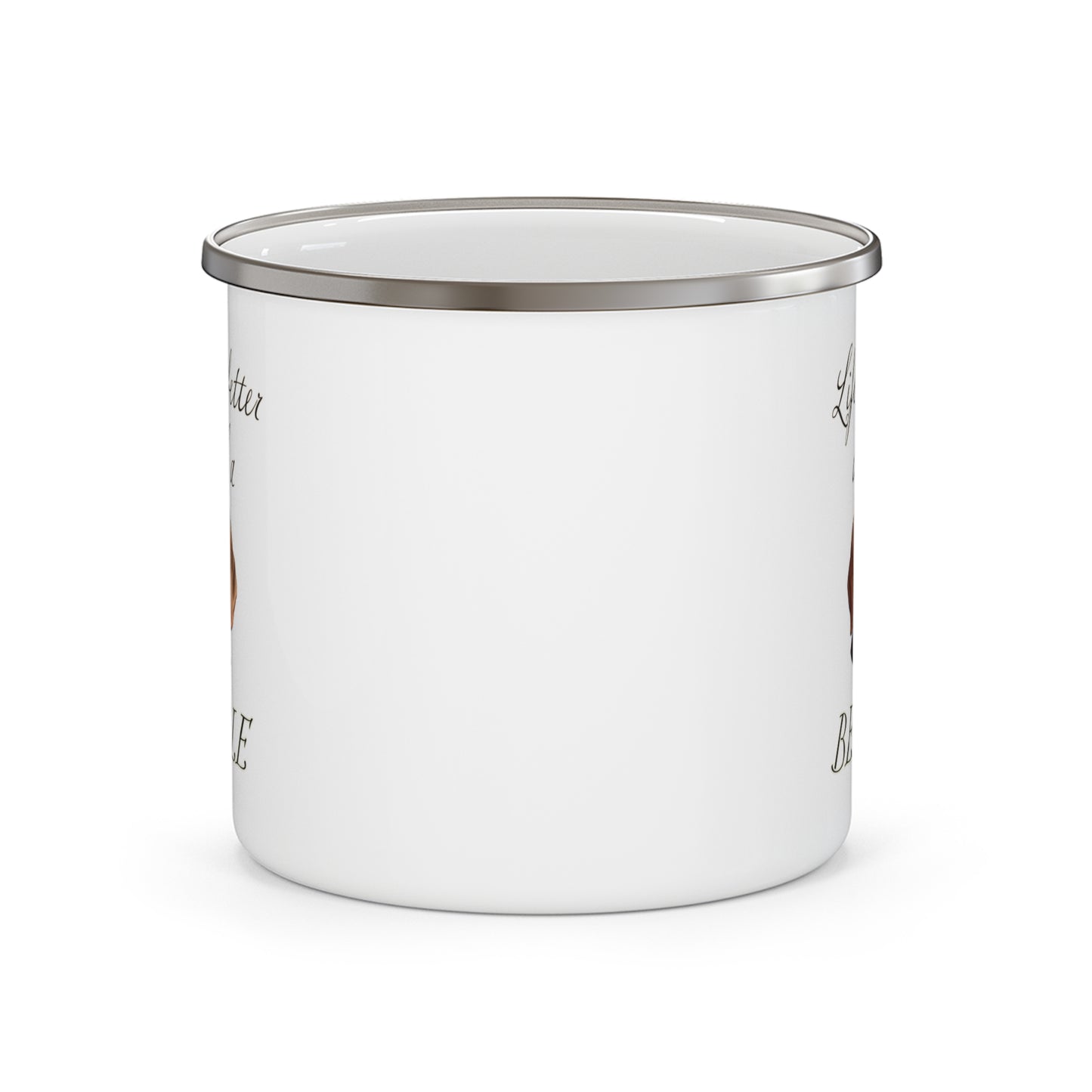 Life is Better with a Beagle Enamel Camping Mug