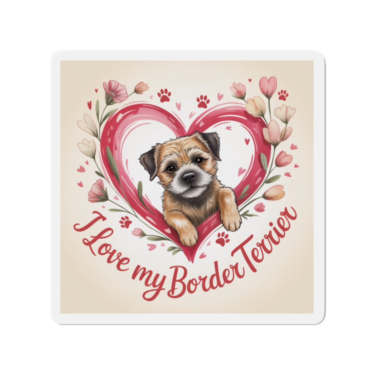 Border Terrier Die-Cut Magnet - Cute Dog Breed Refrigerator Magnet, Pet Lover Gift, Animal Decor, Fridge Decoration, Puppy Art Magnet
