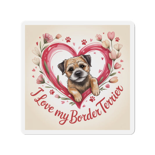 Border Terrier Die-Cut Magnet - Cute Dog Breed Refrigerator Magnet, Pet Lover Gift, Animal Decor, Fridge Decoration, Puppy Art Magnet