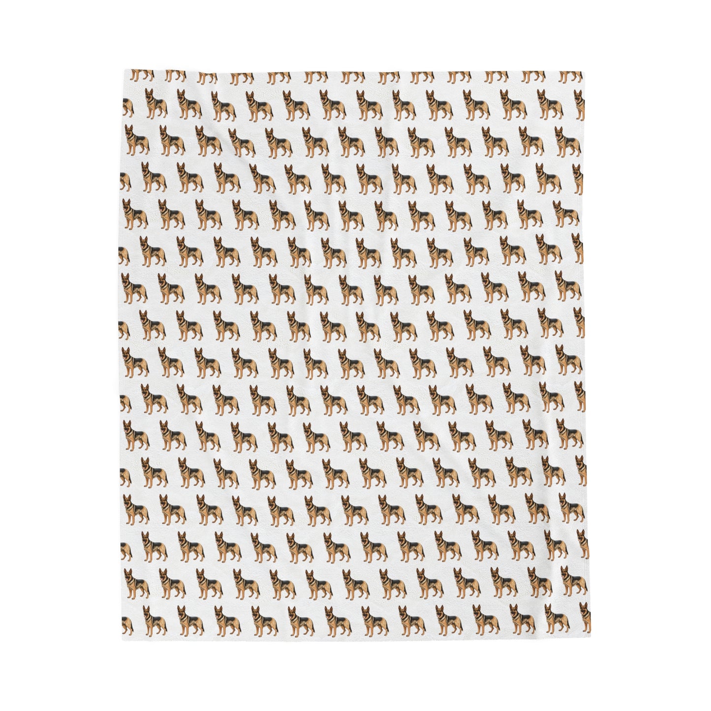 German Shepherd Velveteen Plush Blanket (White)