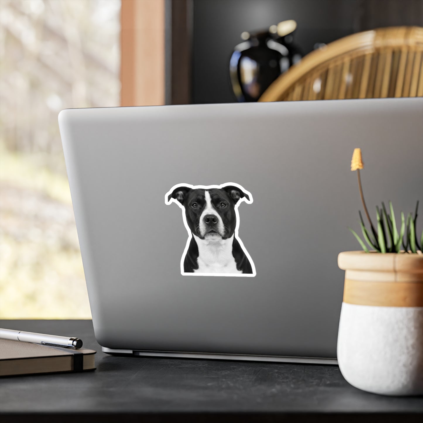 Pit Bull Decal Sticker, Dog Lover Gift, Pet Car Window Bumper, Laptop Decoration, Animal Vinyl Transfer, Cute Pitbull Mom Dad Present