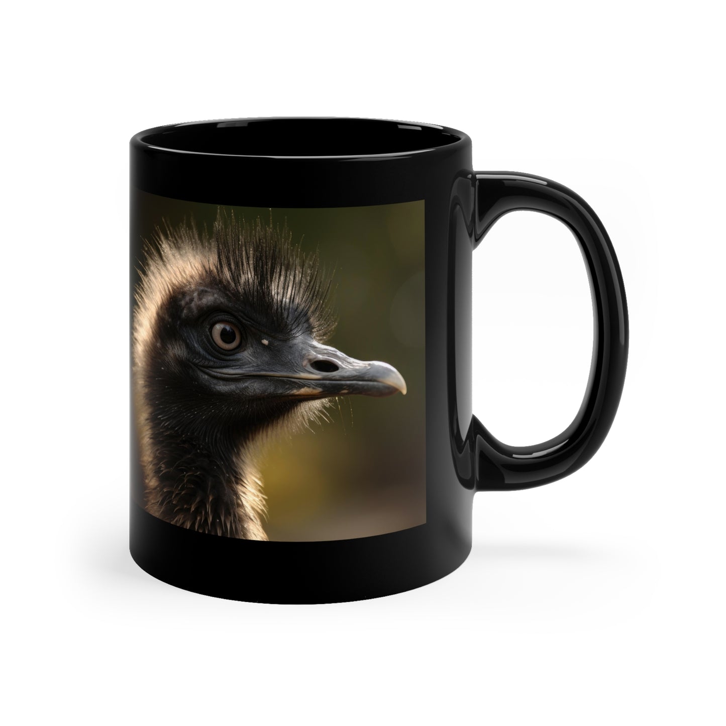 Emu 4 Black Ceramic Mug 11 oz