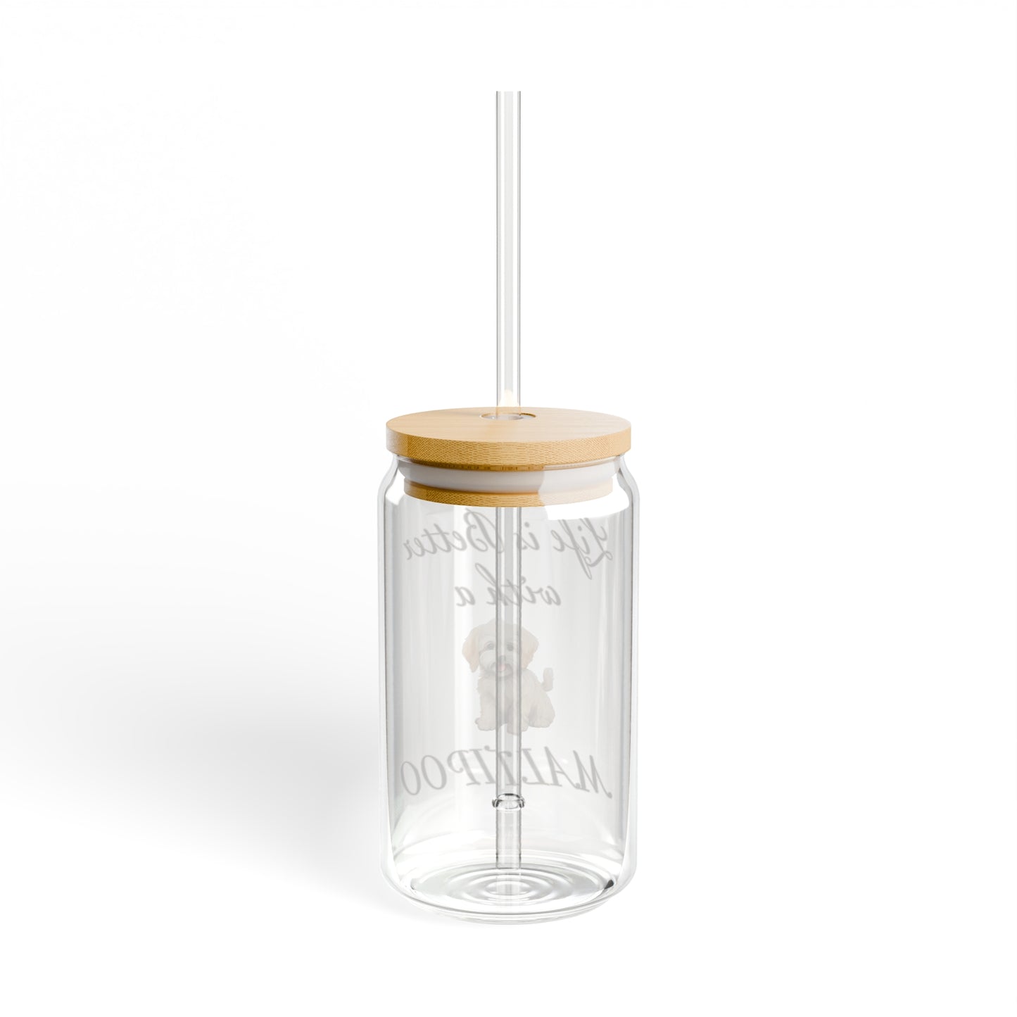 Maltipoo Sipper Glass, 16oz
