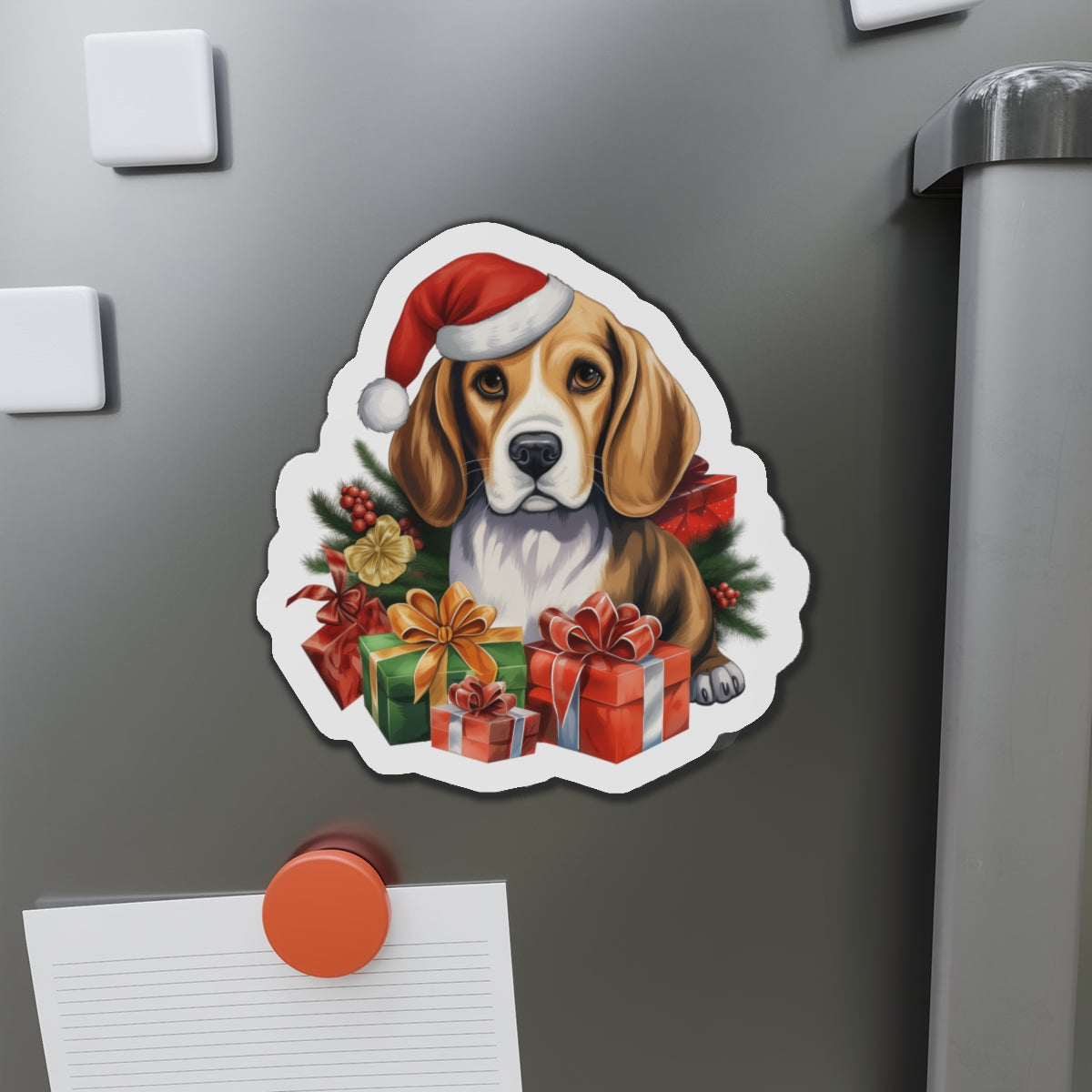 Christmas Beagle Magnet - Die Cut