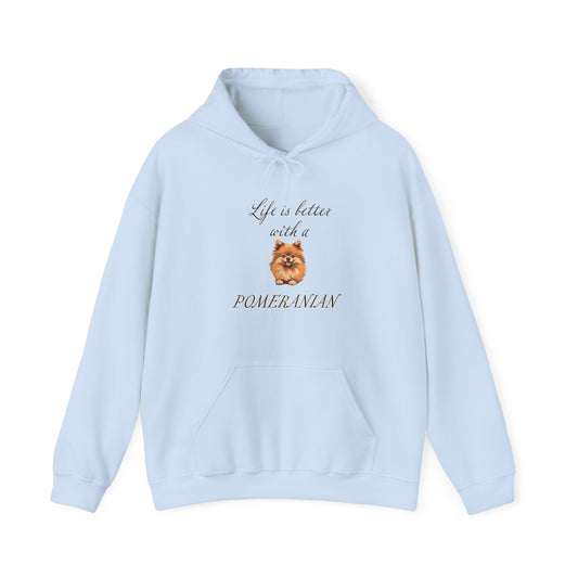 Life is Better with a Pomeranian Hoodie - Unisex Heavy Blend Hooded Sweatshirt