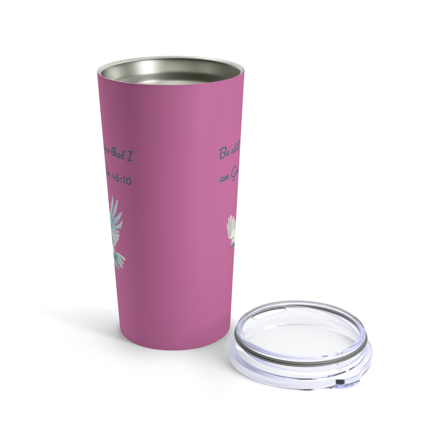 Be Still and Know, Pink Stainless Steel Tumbler 20oz