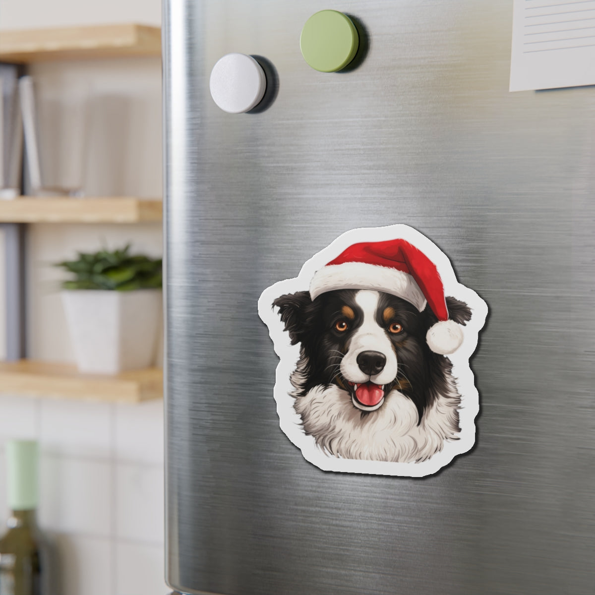 Christmas Collie Magnet - Die Cut