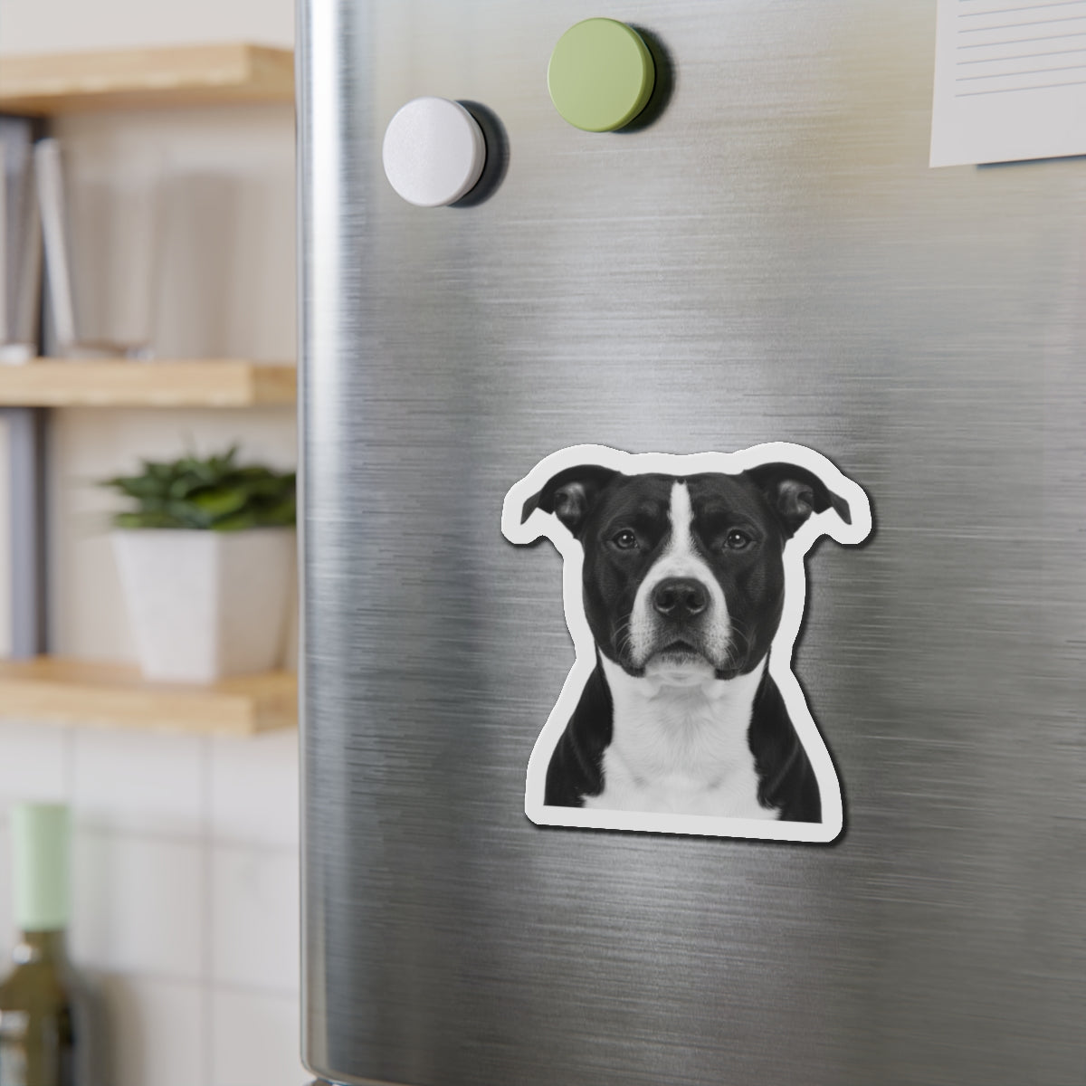 Pit Bull Die-Cut Magnet, Pet Lover Fridge Magnet, Animal Car Magnet, Cute Dog Kitchen Decor, Bull Terrier Gift