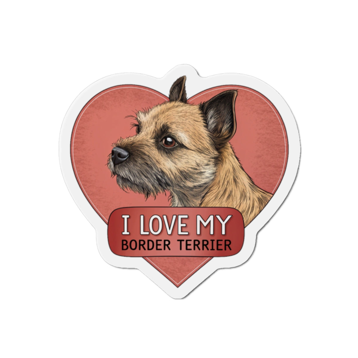 Border Terrier Die-Cut Magnet - Cute Dog Breed Refrigerator Magnet, Pet Lover Gift, Animal Decor, Fridge Decoration, Puppy Art Magnet