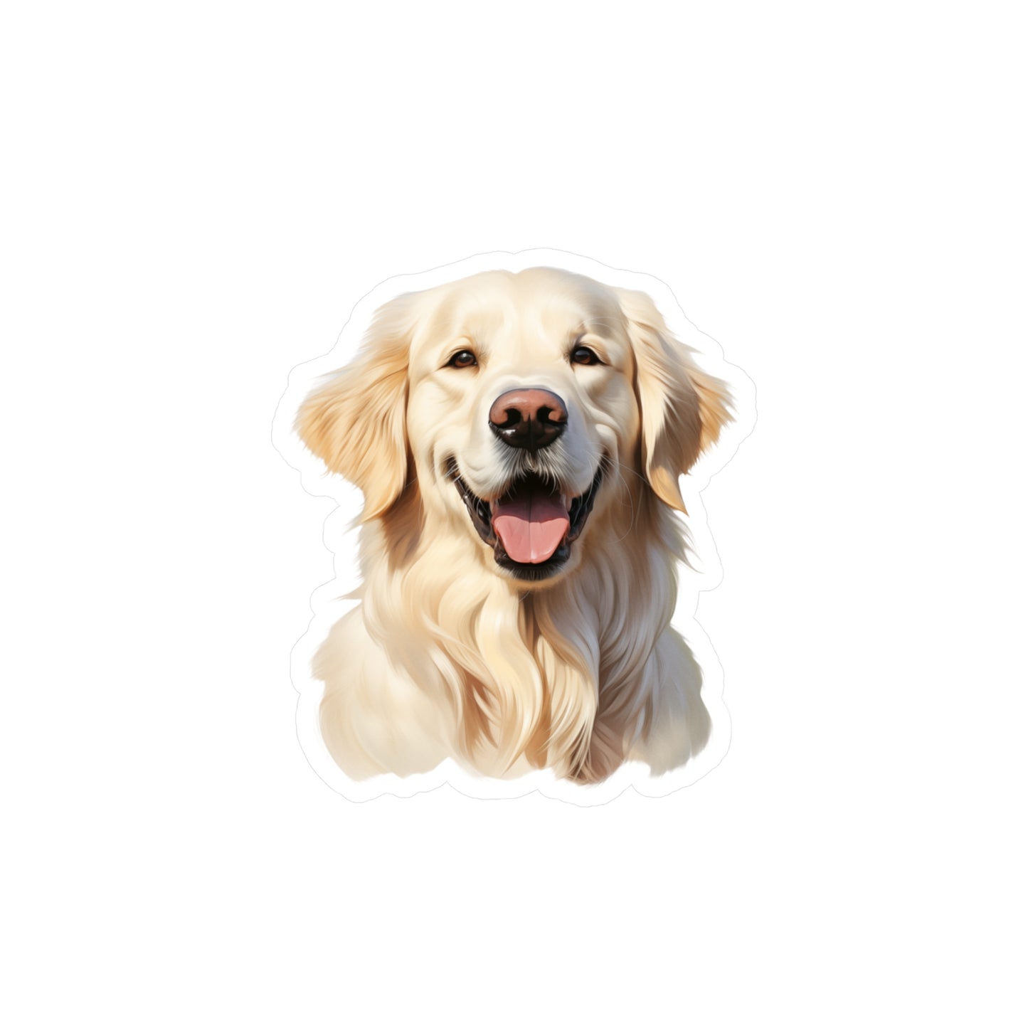 White Golden Retriever Sticker - Dog Vinyl Decals