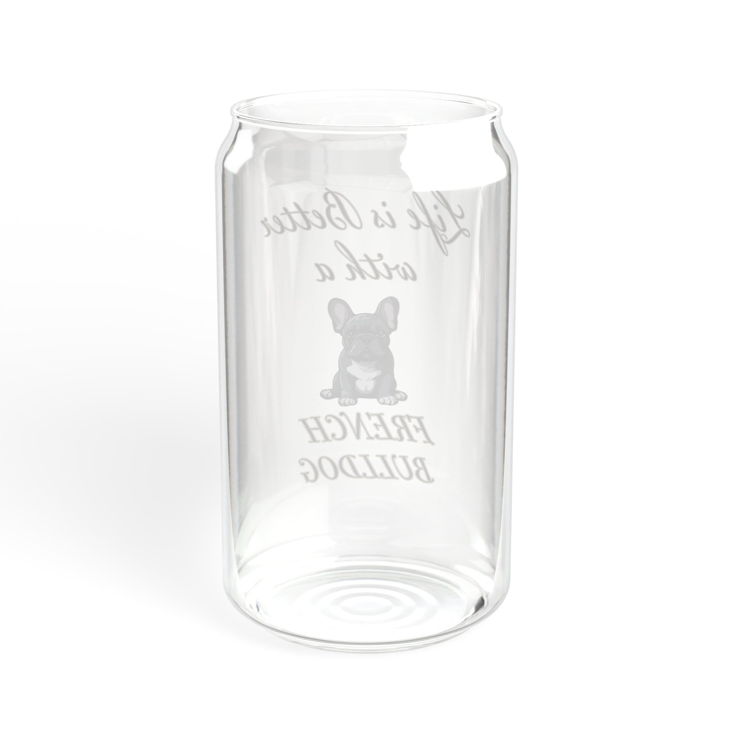 French Bulldog Sipper Glass, 16oz