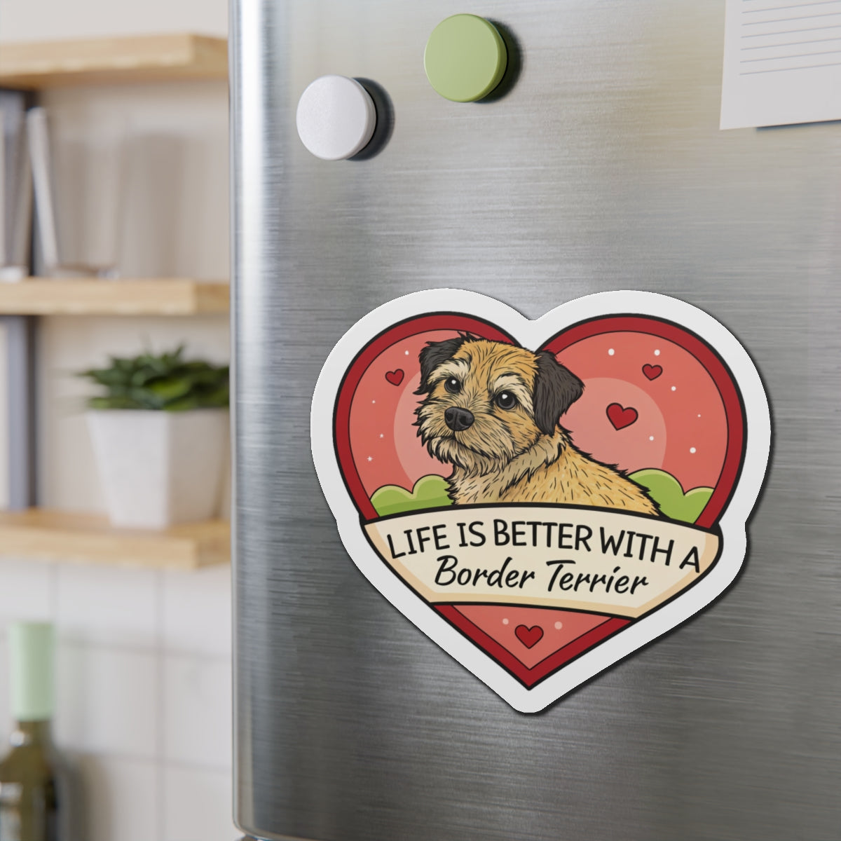 Border Terrier Die-Cut Magnet - Cute Dog Breed Refrigerator Magnet, Pet Lover Gift, Animal Decor, Fridge Decoration, Puppy Art Magnet
