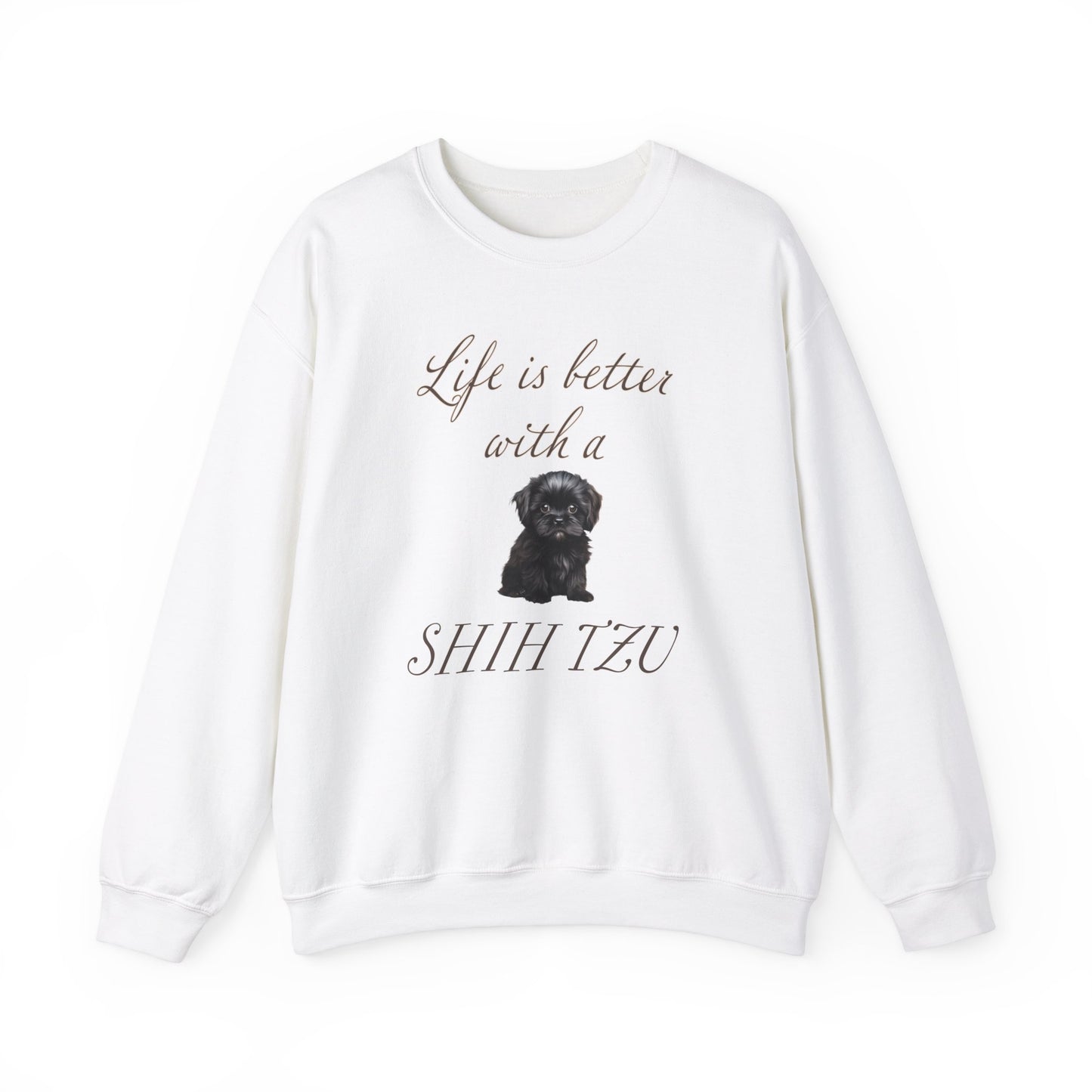 Life is Better with a Shih Tzu Unisex Heavy Blend™ Crewneck Sweatshirt