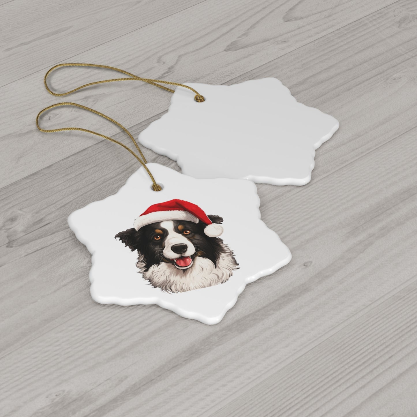 Border Collie Christmas Ornament - Ceramic