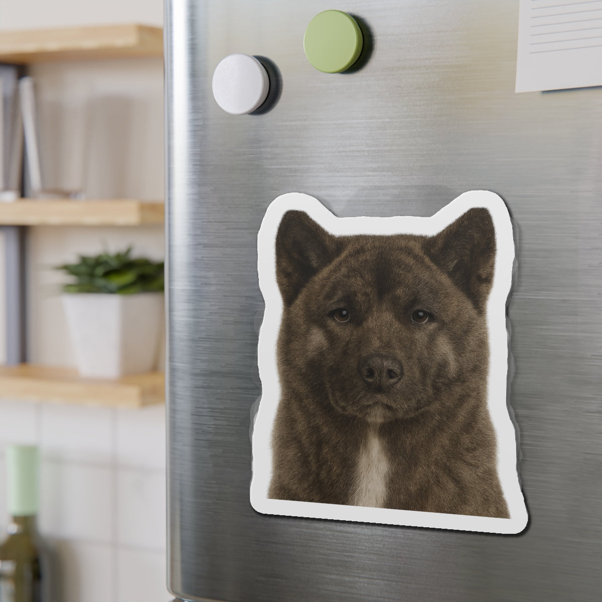 Brindle Akita Die-Cut Magnet, Fridge Magnet, Cute Dog Magnet, Animal Lover Gift, Pet Owner Decor, Kitchen Decor